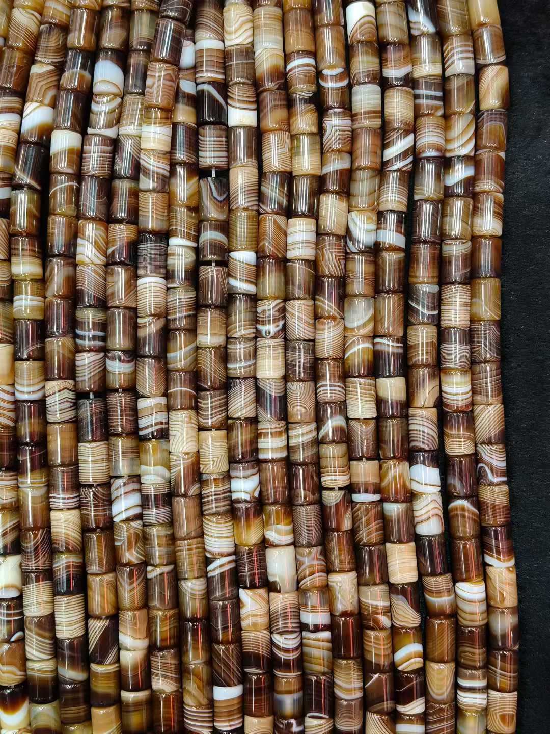Jewelry Making Store - Natural Stone Sptriped Coffee Agate Stone