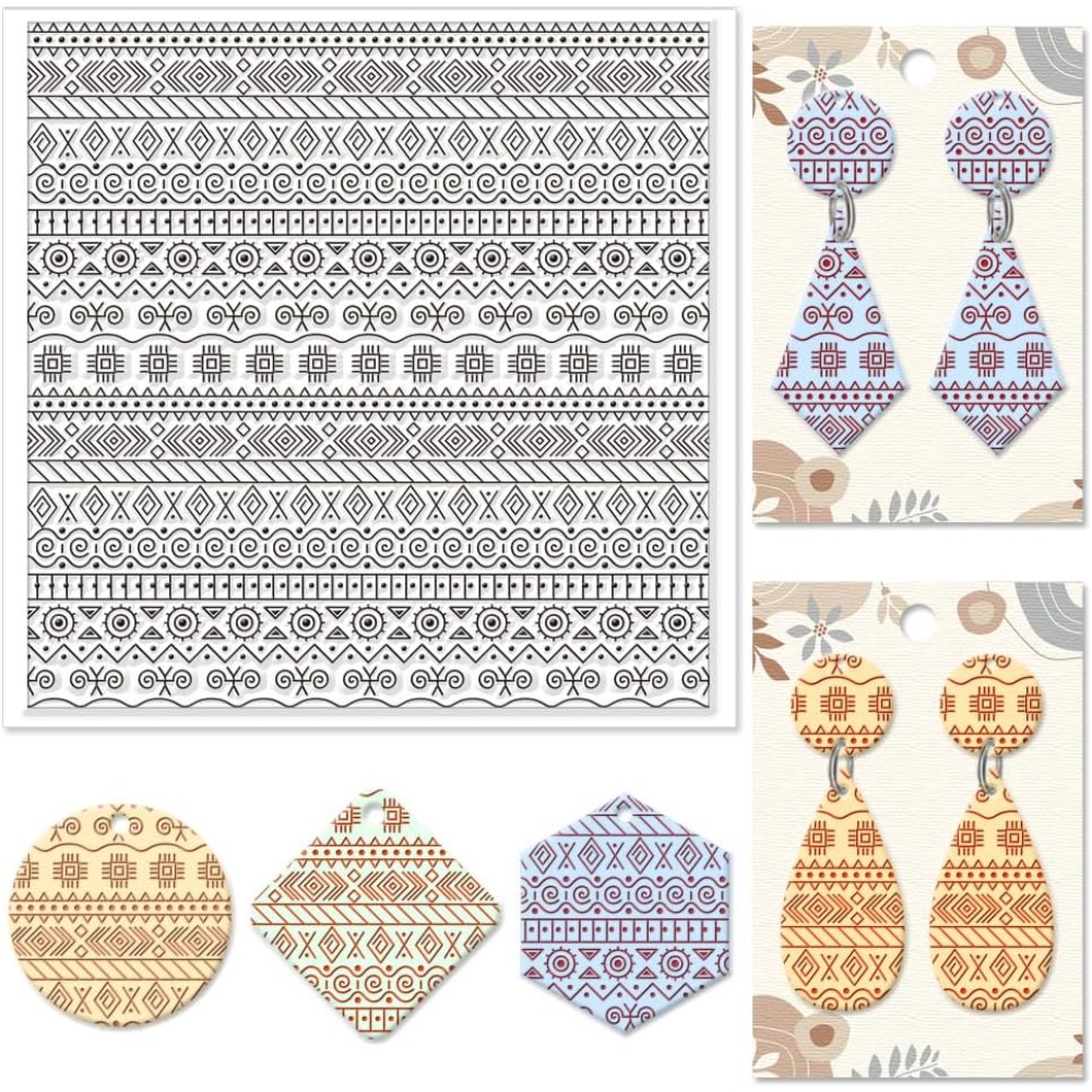 Jewelry Making In Clay - Textile Geometric Silicone Texture Stamp Polymer