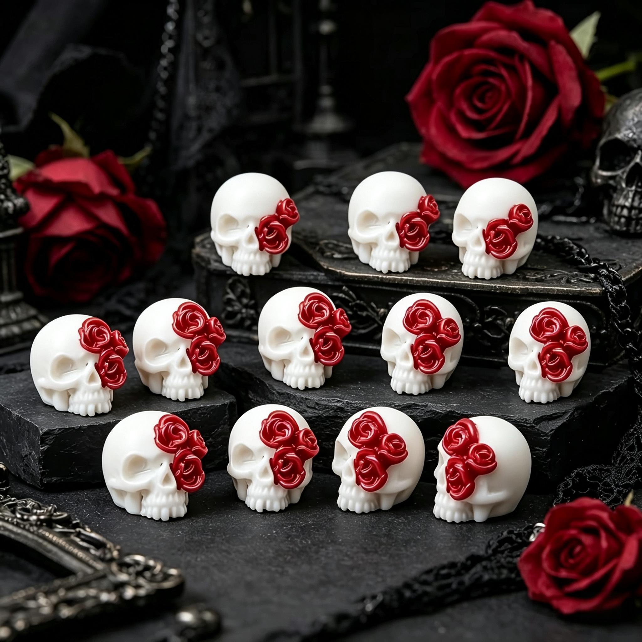 Jewelry Making Event - 3D Rose Skull Resin Pendants Gothic