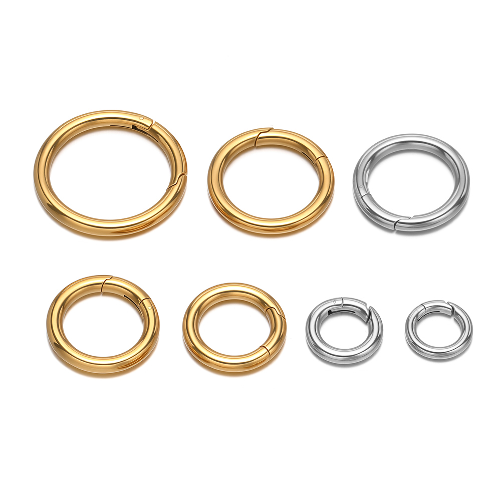 Jewelry Making Pins - 2Pcs/Lot Round Spring Clasps Stainless Steel