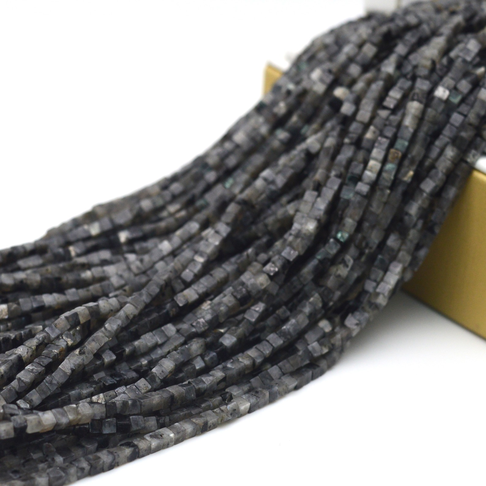 Jewelry Making Store - 2mm 4mm Natural Gray Labradorite Square
