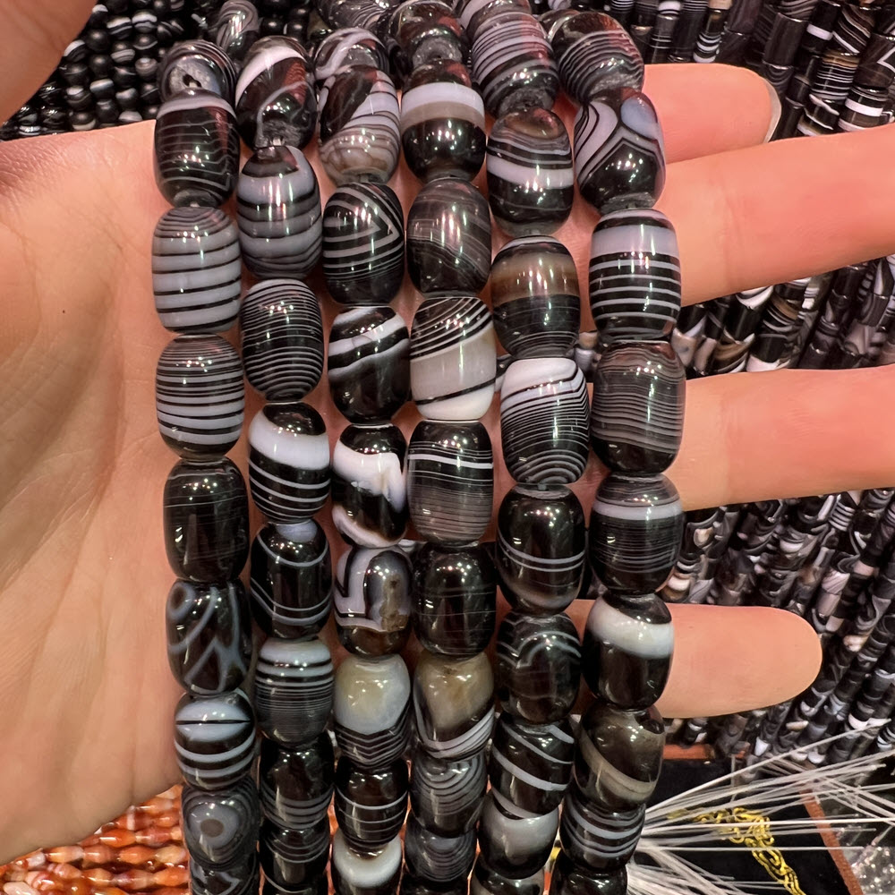 Jewelry Making Store - Natural Stone Black Agate Stone 8x12mm