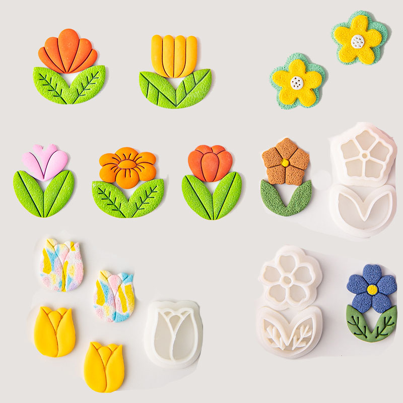 Jewelry Making In Clay - Tulip Flower Leaf Soft Pottery Polymer