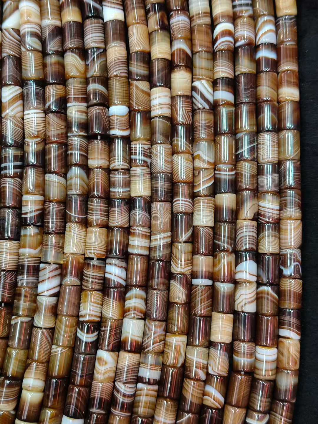 Natural Stone Sptriped Coffee  - Jewelry Making Store recension och pris