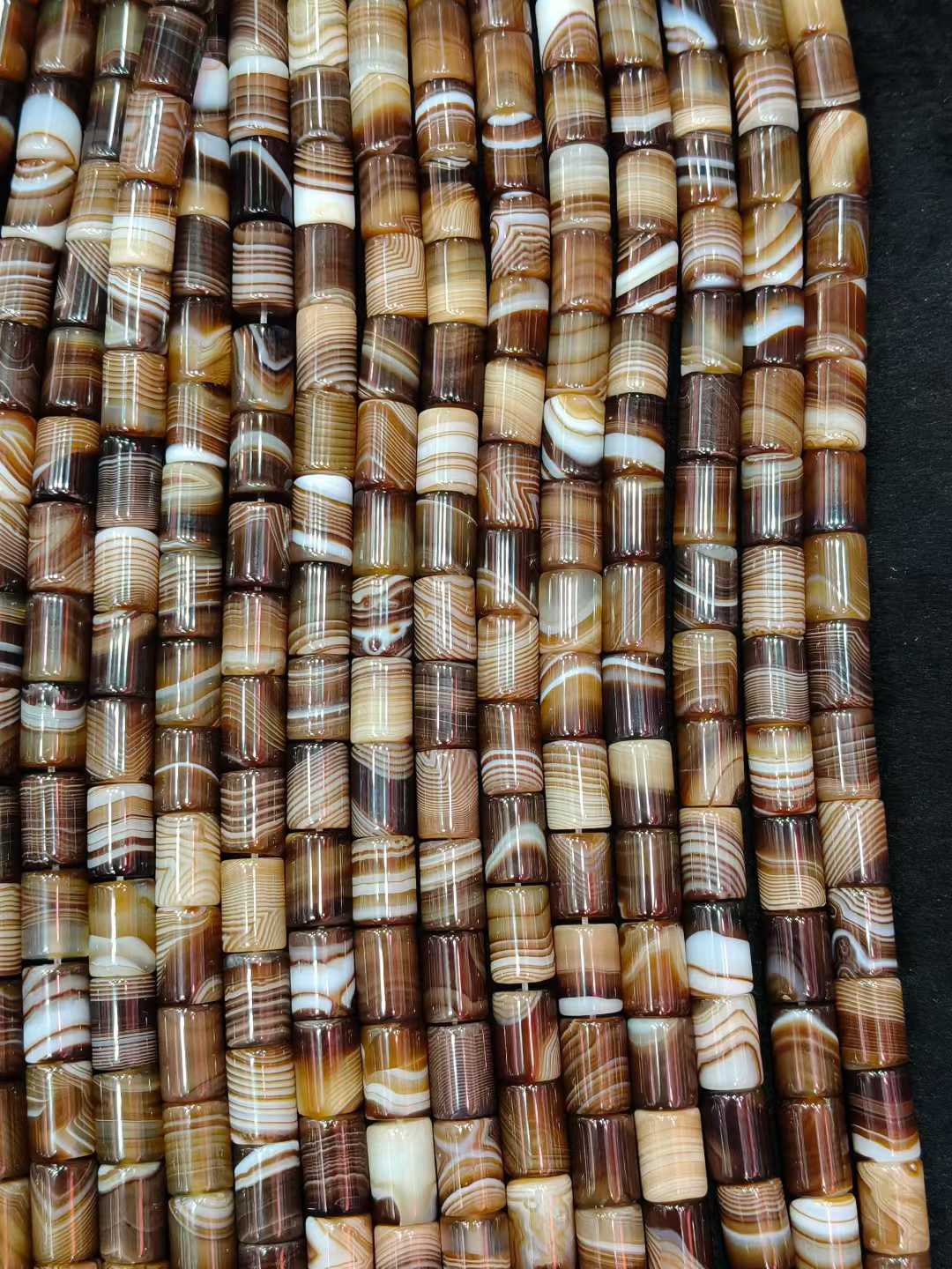 Natural Stone Sptriped Coffee  - Jewelry Making Store recension och pris