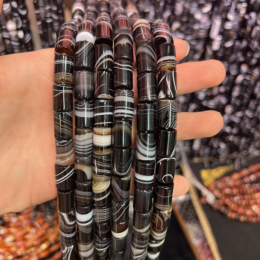 Natural Stone Black Agate Ston - Jewelry Making Store recension och pris