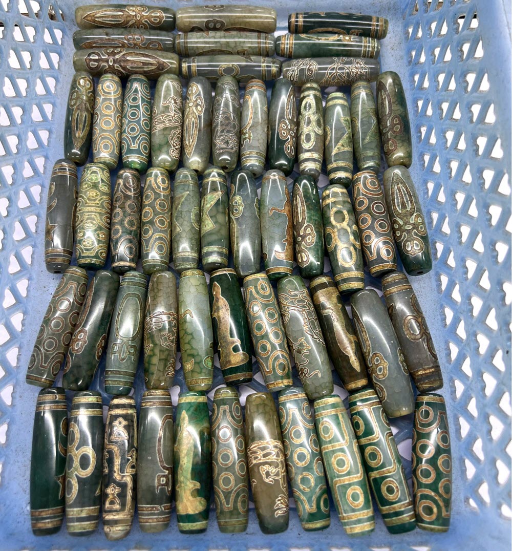 60mm Green Tibentan Dzi Beads  - Jewelry Making Store recension och pris