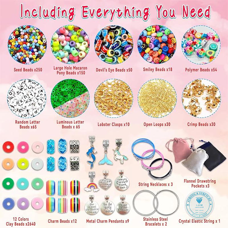 3400pcs Beads Charms Jewelry M - Jewelry Making Kits For Girls recension och pris