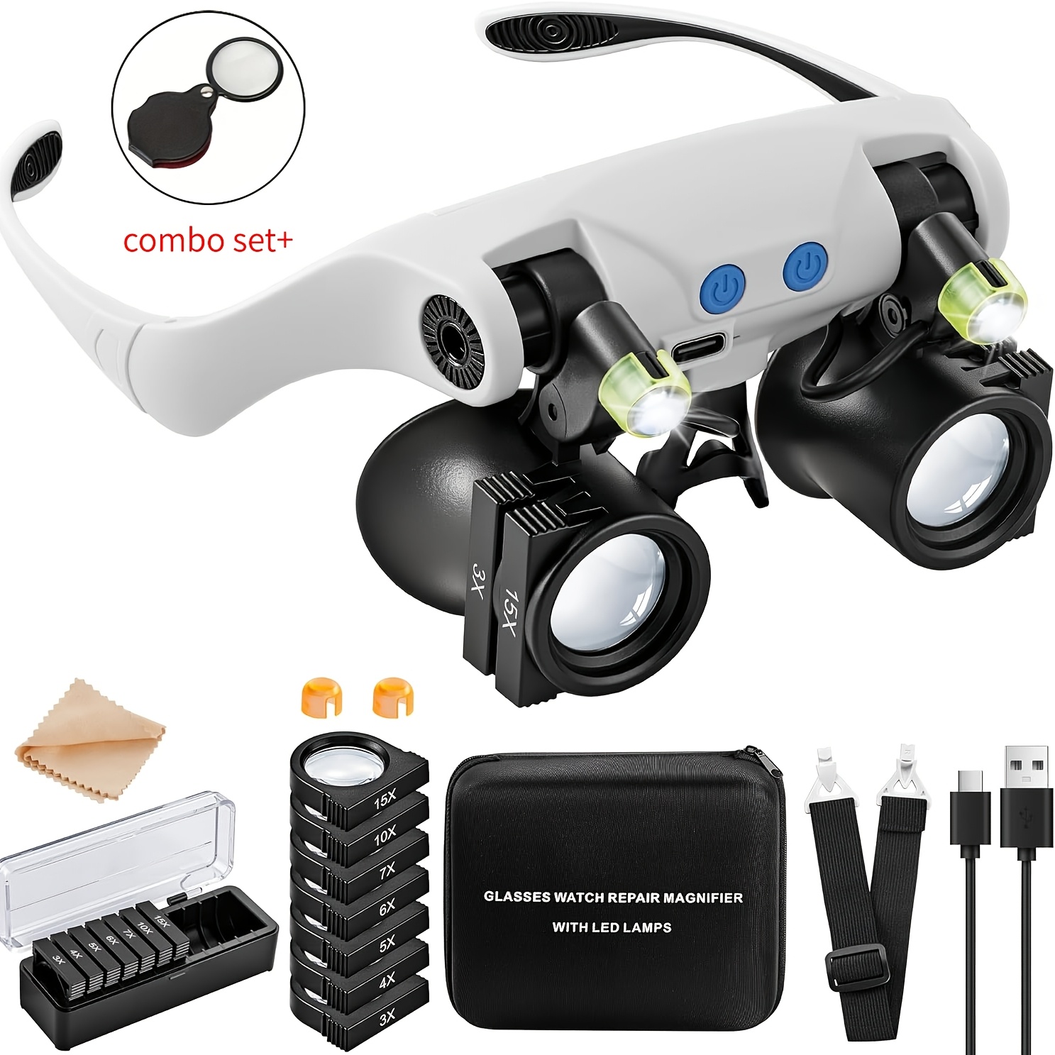 Head-mounted LED Magnifying Gl - Jewelry Making Glasses recension och pris