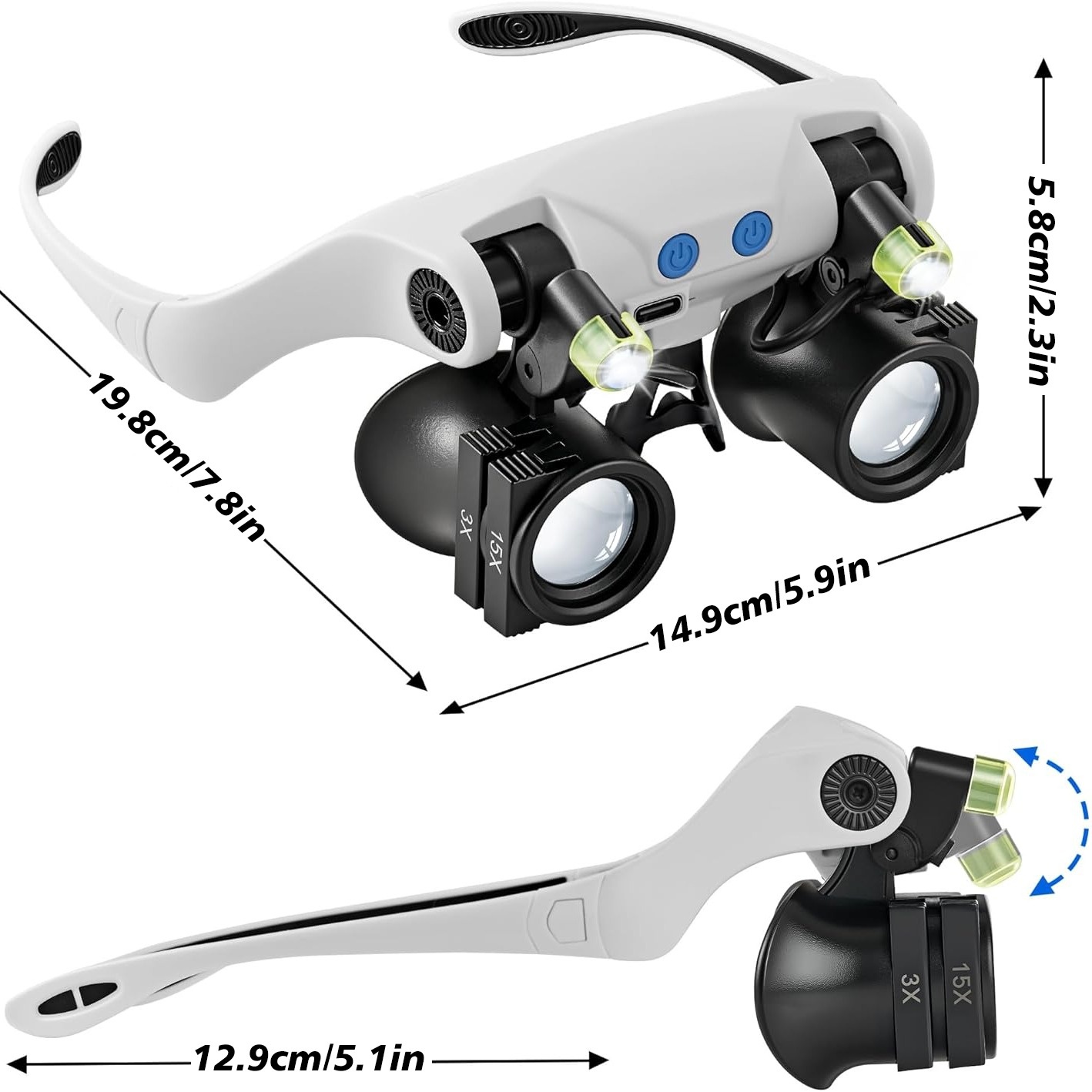 Head-mounted LED Magnifying Gl - Jewelry Making Glasses recension och pris