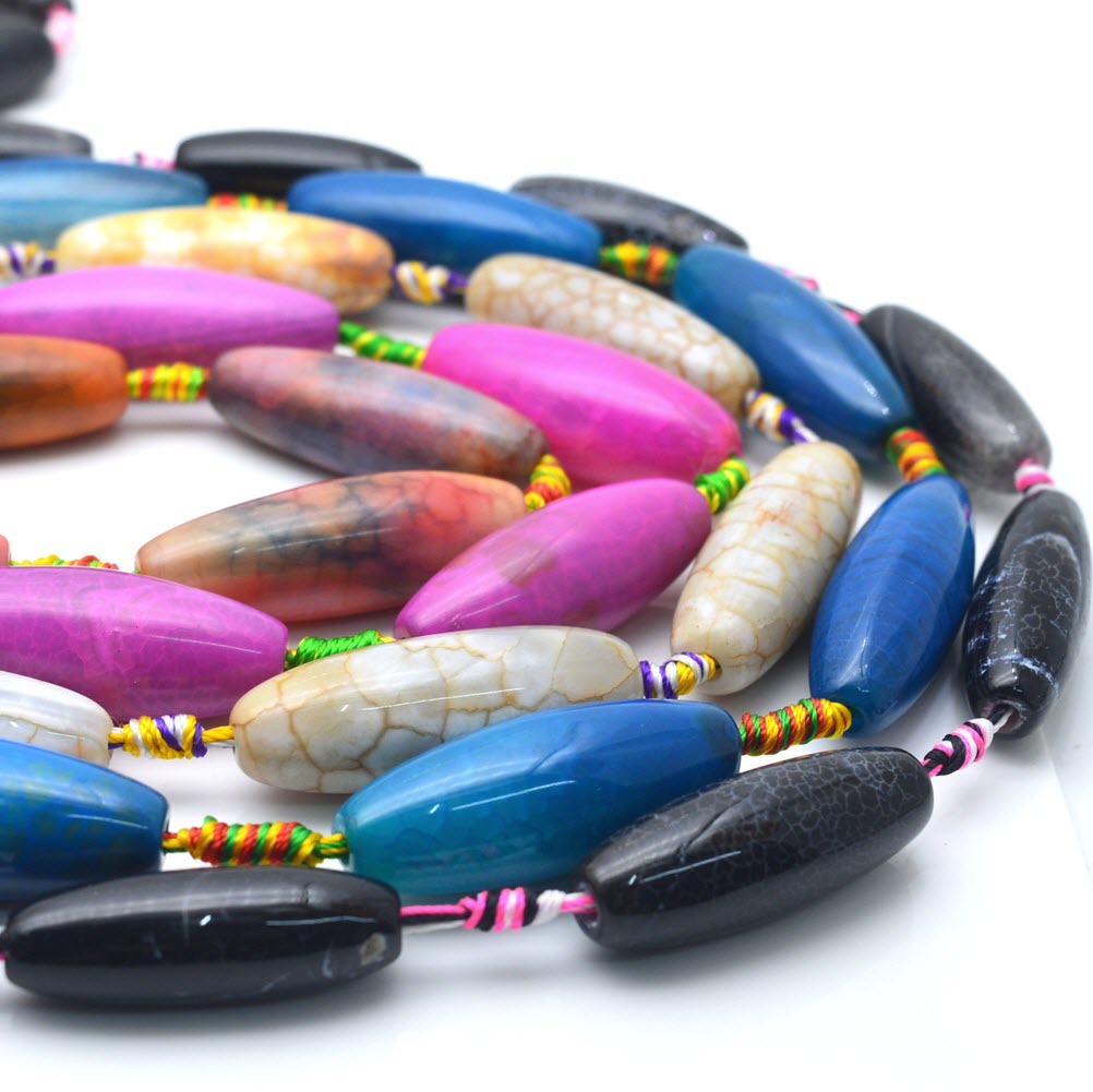 Natural Stone Colourful Big Ag - Jewelry Making Store recension och pris