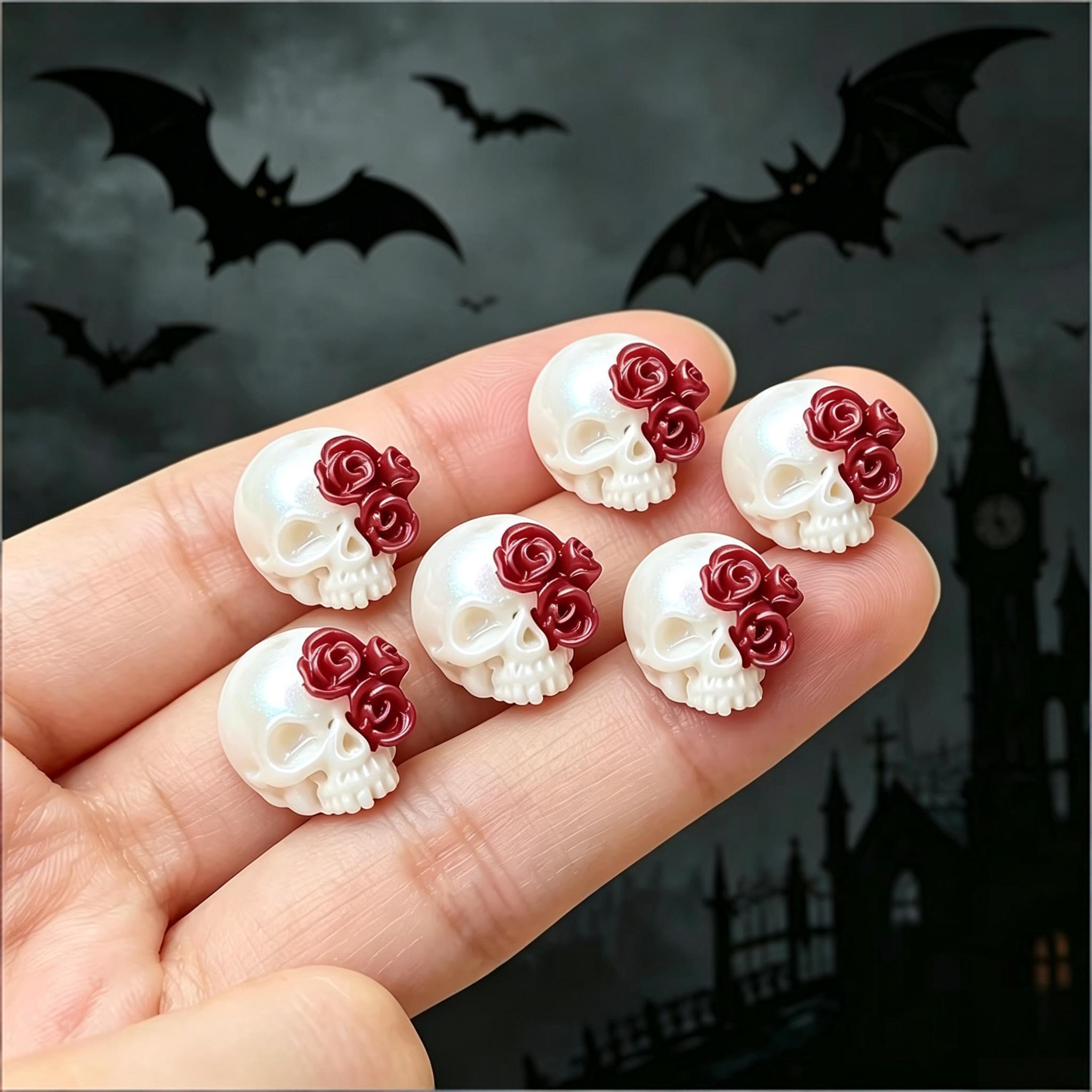 3D Rose Skull Resin Pendants G - Jewelry Making Event recension och pris