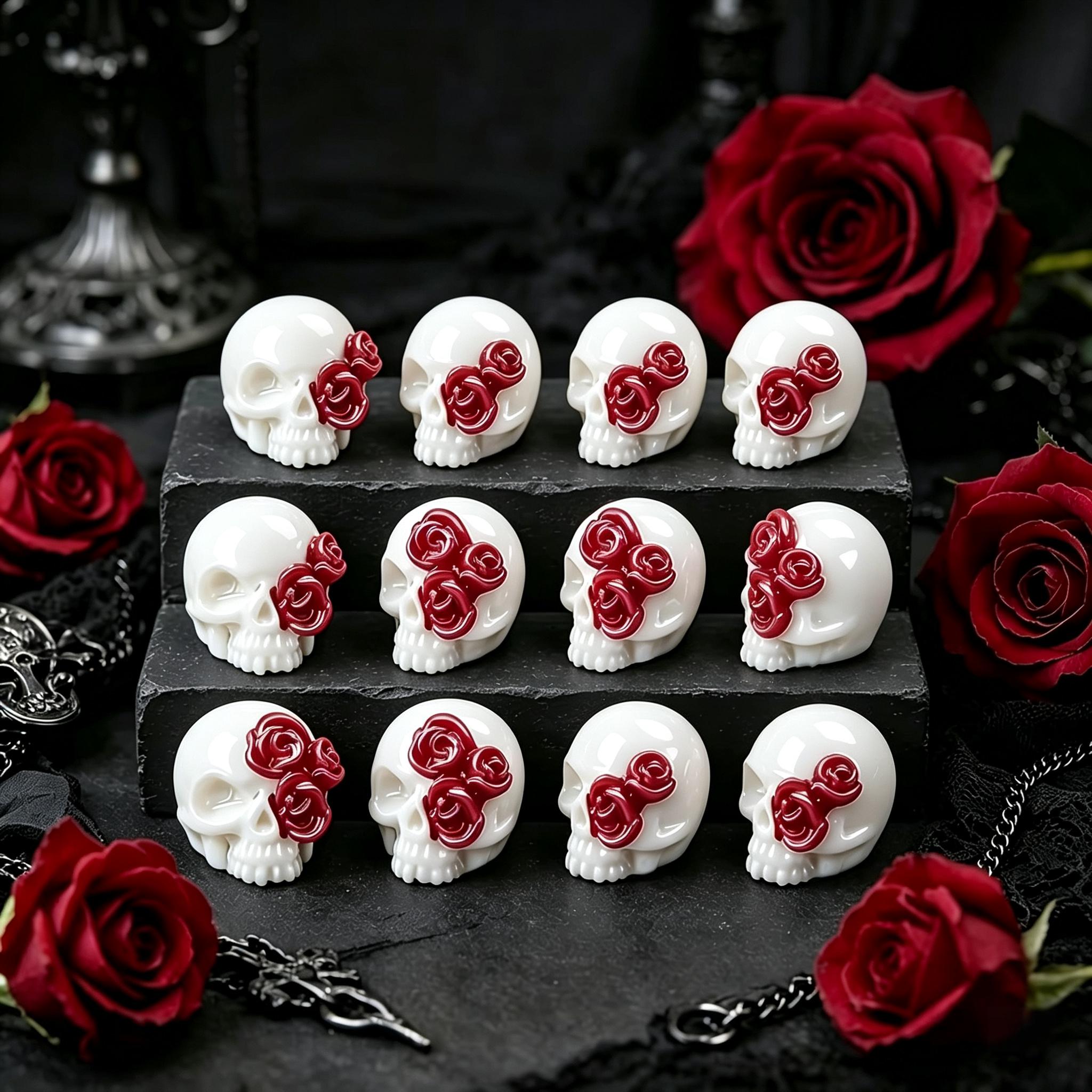 3D Rose Skull Resin Pendants G - Jewelry Making Event recension och pris