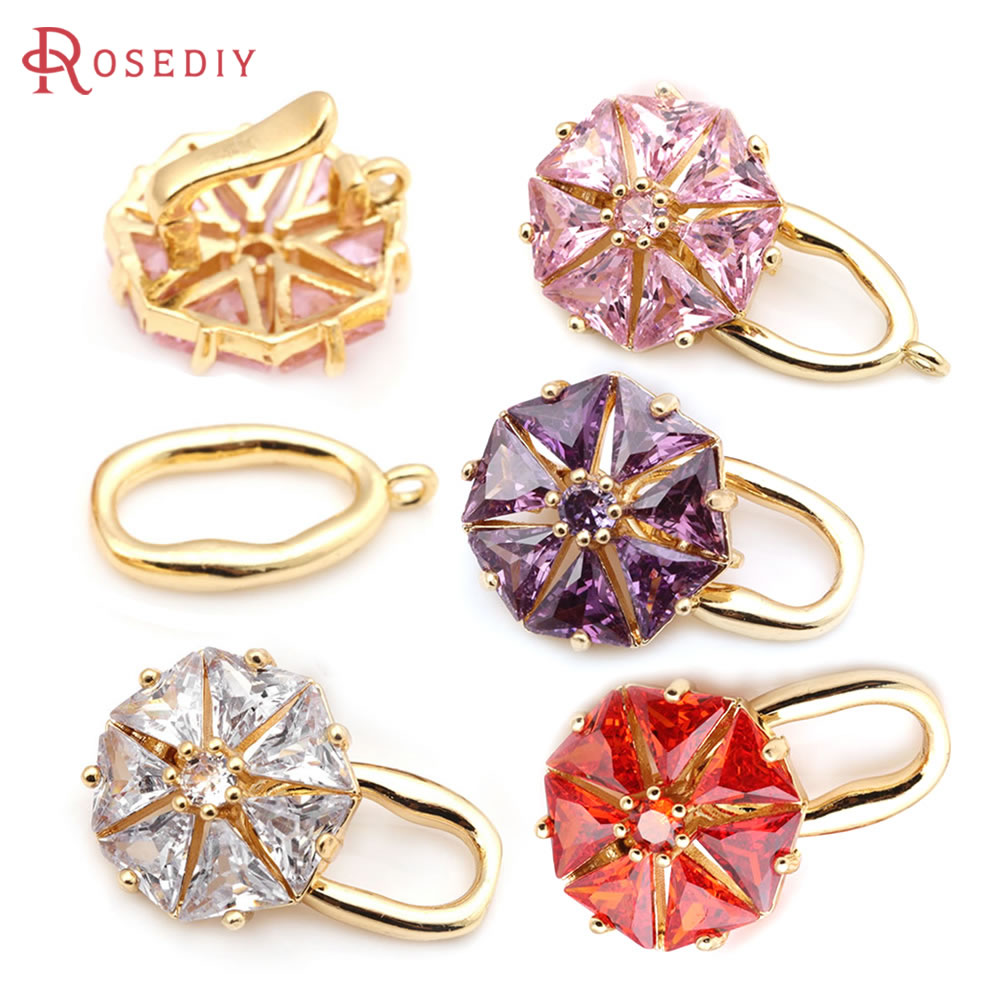 18K Gold Color Brass Zircon Fl - Jewelry Making Knots For Clasps recension och pris