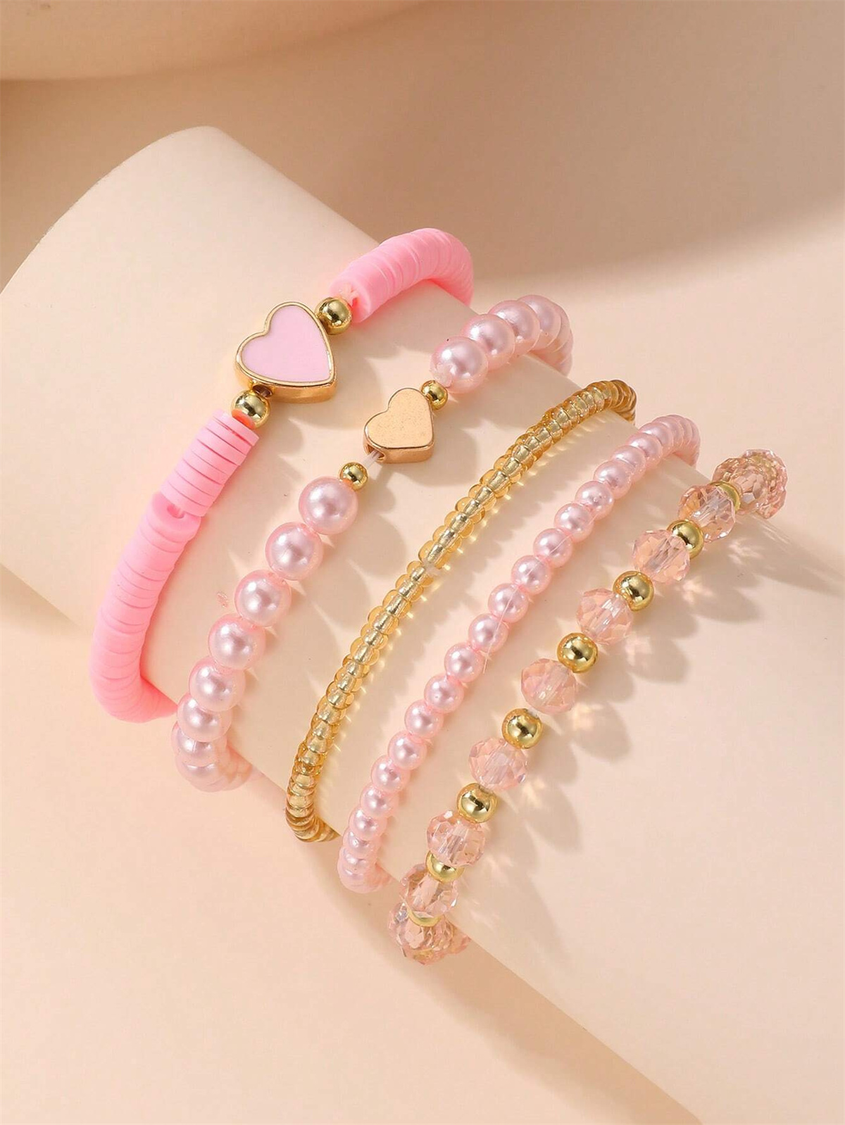 5pcs Pink Heart Kids Bracelets - Jewelry Making Kits For Girls recension och pris