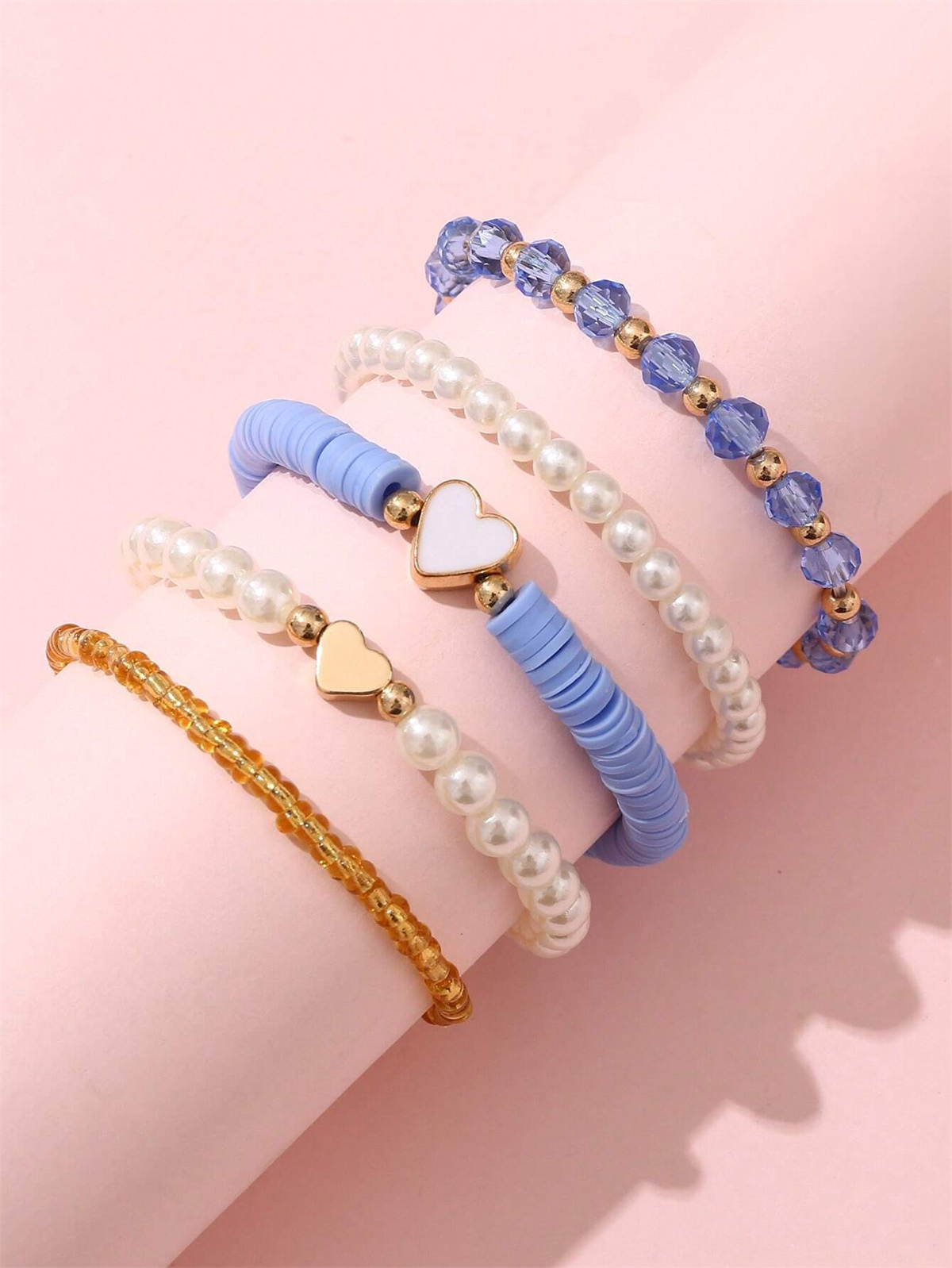 5pcs Pink Heart Kids Bracelets - Jewelry Making Kits For Girls recension och pris