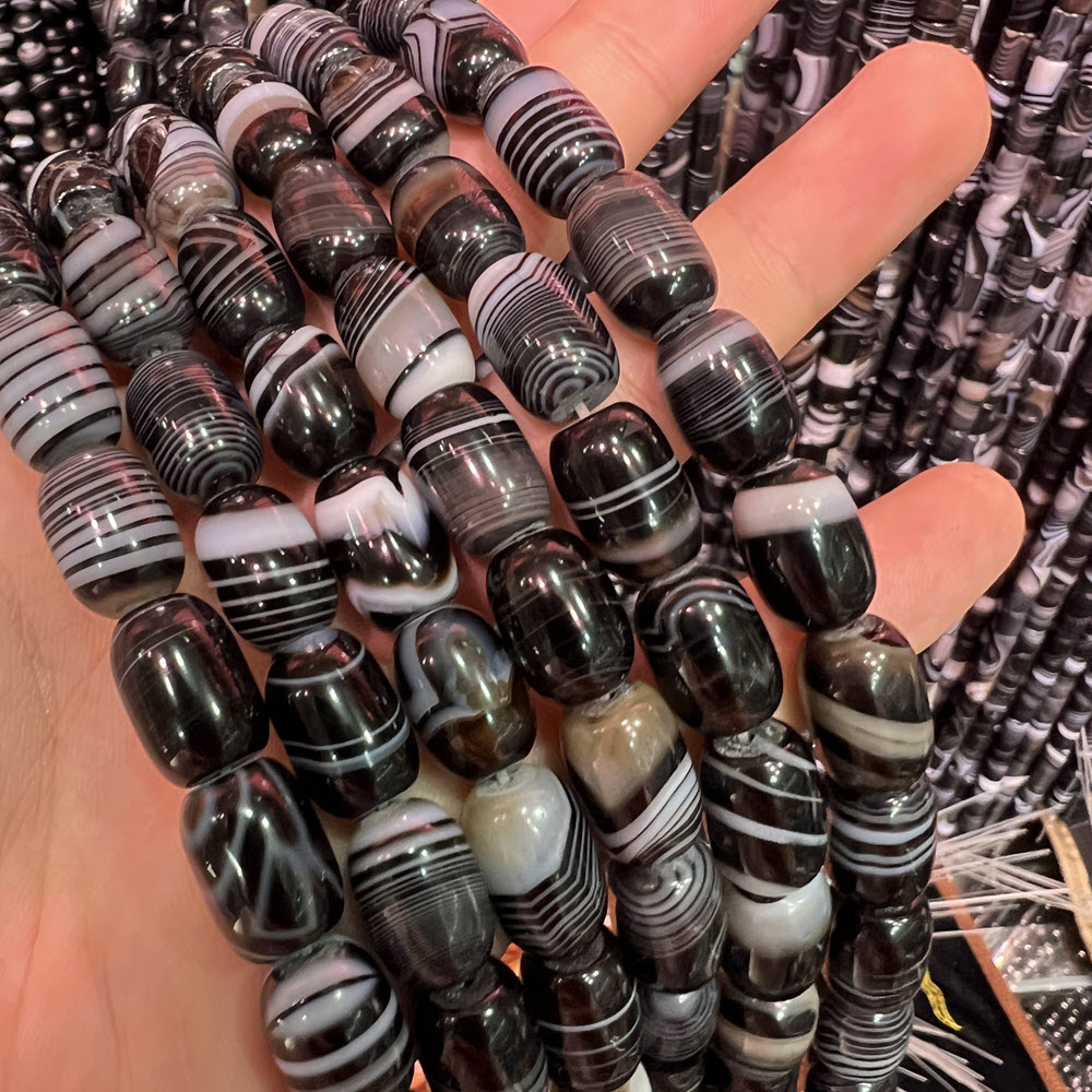 Natural Stone Black Agate Ston - Jewelry Making Store recension och pris