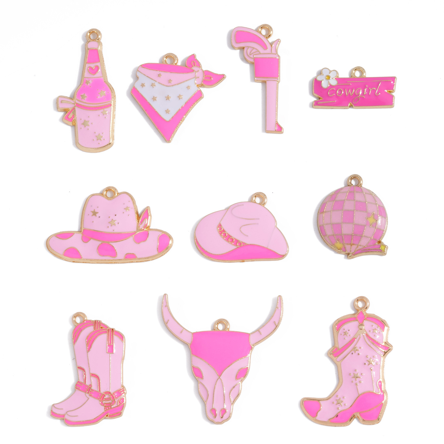 Cowboy Cowgirl Enamel Charms A - Jewelry Making Event recension och pris