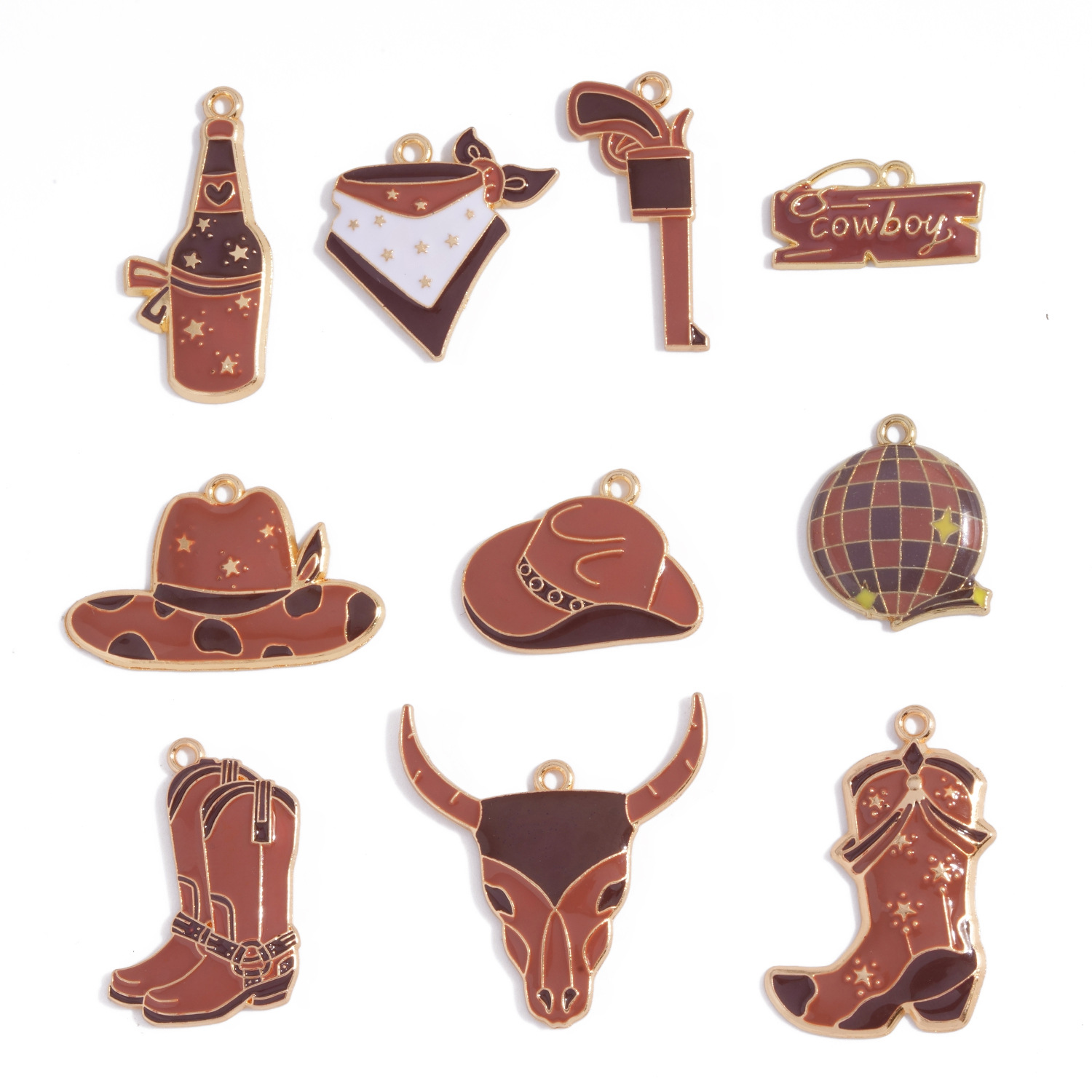 Cowboy Cowgirl Enamel Charms A - Jewelry Making Event recension och pris