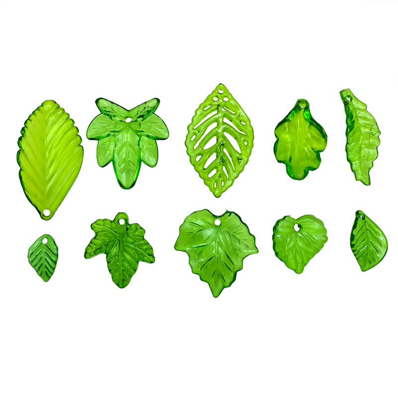 about 20pcs Green Acrylic Leaf - Jewelry Making Event recension och pris
