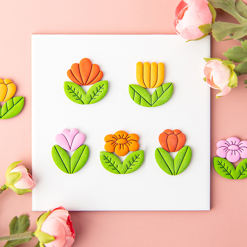 Tulip Flower Leaf Soft Pottery - Jewelry Making In Clay recension och pris